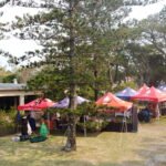 Outside gathering of business people